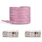 1 Pair Elastic No-Tie Shoe Laces With Diamond Buckle, Lightweight Acetate Rivet Laces, Solid Color Fashion Sneaker Laces, Hand Washable, Woven Craftsmanship, Sports Style - Image 3
