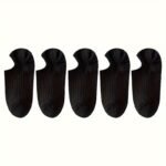 5 Pairs Unisex No-Show Socks - Breathable Sweat-Resistant Anti-Odor Invisible Invisible Socks For Men & Women, Solid Colors (Black, Pink, Grey, Beige, White) - Machine Washable Boat Socks For Casual & Formal Wear - Image 17