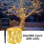 Solar String Lights - 8-Mode Outdoor Solar-Powered Christmas Tree Lights With Built-In Battery, Remote Control & Light Sensor, Durable Plastic, Courtyard, House Party, Wedding, Halloween & Christmas Decorations, Solar Christmas Lights - Image 11