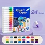 Acrylic Paint Markers For Adults, Fine Tip, Medium Point, Washable, Ambidextrous Plastic Body, Permanent, For Rock, Wood, Glass, Fabric, Ceramic, Stone Arts And Crafts, Professional Artistic Use, Ideal Birthday, Christmas, Easter Gift, For 14+ - Image 2