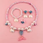 Mermaid Necklace Bracelet Set Mermaid Jewelry Kit Included Shell Necklace Bracelet Ring Earrings For Mermaid Party Costume Jewelry Supplies - Image 4