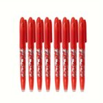 8Pcs/Set Erasable Pens Gel Rolling Ball Smooth Writing 0.5Mm Pens With Eraser For School Classroom Teacher Office Stationary School Supplies Gifts Black Blue Red Pink Orange Purple Light Blue - Image 8