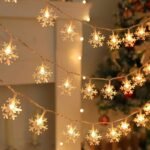 Christmas Led Snowflake String Lights - Battery Operated, Wireless, 10/20/40 Led Options, Non- For Holiday Decor, Festive Party Supplies, Home And Room Decorations, Birthday And Christmas Gifts - Image 9