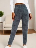 Plus Size Women'S High-Waisted 7/8 Leggings - Soft Stretchy Workout Tights With Four-Way Stretch, Herringbone Print & High Elastic Waistband For Gym, Yoga, Running - All-Season Machine Washable Fitness Pants - Image 9