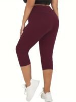 Plus Size Leggings For Women, Super Soft High Waisted Tummy Control Yoga Capri Pants, No See Through Workout Running Leggings - Image 5