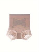 High-Waisted Tummy Control Briefs For Women, Butt Lifter Shapewear, Postpartum Slimming Panties With Lace Trim - Image 10