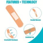 40-Pack Pe Soft Adhesive Bandages, Waterproof Breathable Assorted Styles With Pads For Wound Care - Image 6