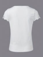 Women'S Soft Pink V-Neck T-Shirt - Elegant Lace Trim Blouse, Machine Washable Everyday & Formal Tops For Women, Versatile Top, Feminine Style, Breathable Top, Stylish Top, Summer Wardrobe - Image 8