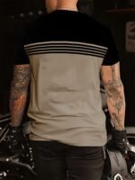 Men'S Stylish Black & Blue Gradient T-Shirt - 100% Polyester, Round Neck Short Sleeve, Machine Washable, Comfort Fit For All Seasons, Casual Wear | Smooth Texture Fabric, Everyday Tshirt | Gradient Design | Smooth Texture Fabric, T Shirt - Image 7