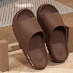 Simple Solid Color Slides, Casual Open Toe Soft Sole Shoes, Comfortable Indoor Home Bathroom Slides - Image 8
