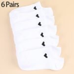 6/10 Pairs Unisex Ankle Socks With Heart Accents - Soft Breathable Moisture-Wicking No-Show Boat Socks For Men & Women, Assorted Colors, All-Season Casual Athletic Office Wear, Machine Washable - Image 5