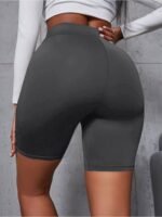 Solid Color High Waist Cropped Leggings, Versatile Skinny Stretchy Cropped Leggings For Summer, Women'S Clothing - Image 6