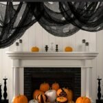 1Pc/10Pcs Black & White + Spider Web Mesh, Dark Gothic Style With Sheer Fabric And Irregular Netting / Wrinkled Drape Effect For A Lightweight Transparent Look - Perfect Halloween Decor To Create Mystery Atmosphere: Ideal Party Props Or Porch Staircase Adornment - Image 8