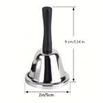 1Pc Golden/Silvery Hand Bell Classic Dinner Bell Durable Hand Bells Loud Call Bell Service Bell Used For Weddings School Classroom Service And Game Parties Christmas - Image 2