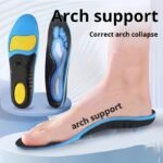 1 Pair Arch Support Sneakers - Shock-Absorbing, Breathable Fabric, High-Elasticity, Unisex Sports & Basketball Footwear With Blue & Yellow Design, Arch Support Shoes|Trendy Footwear|Comfortable Fit, Basketball Shoes