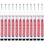 12Pcs Precision Deep Hole Markers - 20Mm Long Nib, Waterproof Ink Pens For Woodworking, Metal & Plastic - Red, Blue, Green, Black - Image 3