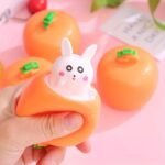1/2Pcs Fun Squeeze Bunny Toys, Cute Cartoon Creative Carrot Head Rabbit Cup Squeeze Toys, Prank Funny Small Toys, Educational Toys For Kids Children Teens Adults, Holiday Party Activity Gift Supplies For Easter Halloween Thanksgiving, Random Colors - Image 4