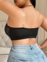Plus Size Front Closure Strapless Lace Bra For Women - Floral Print Adjustable Comfort Fit, No Underwire & Non-Detachable Padded Cups, Sexy Elegant Design For Everyday & Special Occasions, Strapless Bra, Evening Wear Accessory, Offshoulder Lingerie, Wirefree Construction, Comfortable Lingerie, Breathable Material, Fashion Lovers - Image 7