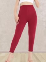 Plus Size, Plus Size Women'S High-Waisted Leggings - 4-Way Stretch Elastic Waistband, Solid Black 7/8 Length Pants For, Casual & All-Season Wear - Machine Washable Apparel, Leggings, Versatile Clothing, Highelastic Waistband - Image 8