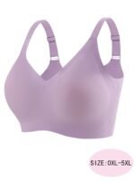 Elegant Beige Seamless Wireless Bra With Removable Pads - High Stretch, Breathable & Comfortable For Women, Plus Size (0Xl-5Xl), Everyday Comfort|Seamless Design|Removable Pads Bra - Image 5