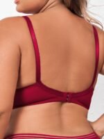 Women'S Plus Sexy Bra, Plus Size Bow Decor Contrast Lace Ultra-Thin Underwire Bra - Image 10