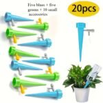 20Pcs Five Blues + Five Greens + 10 Small Accessories Automatic Self-Spraying Adjustable Plant Watering Nozzle With Slow Release Control Valve Switch For Outdoor And Vacation Plant Watering, Lazy Watering Artifact, Random Color - Image 7
