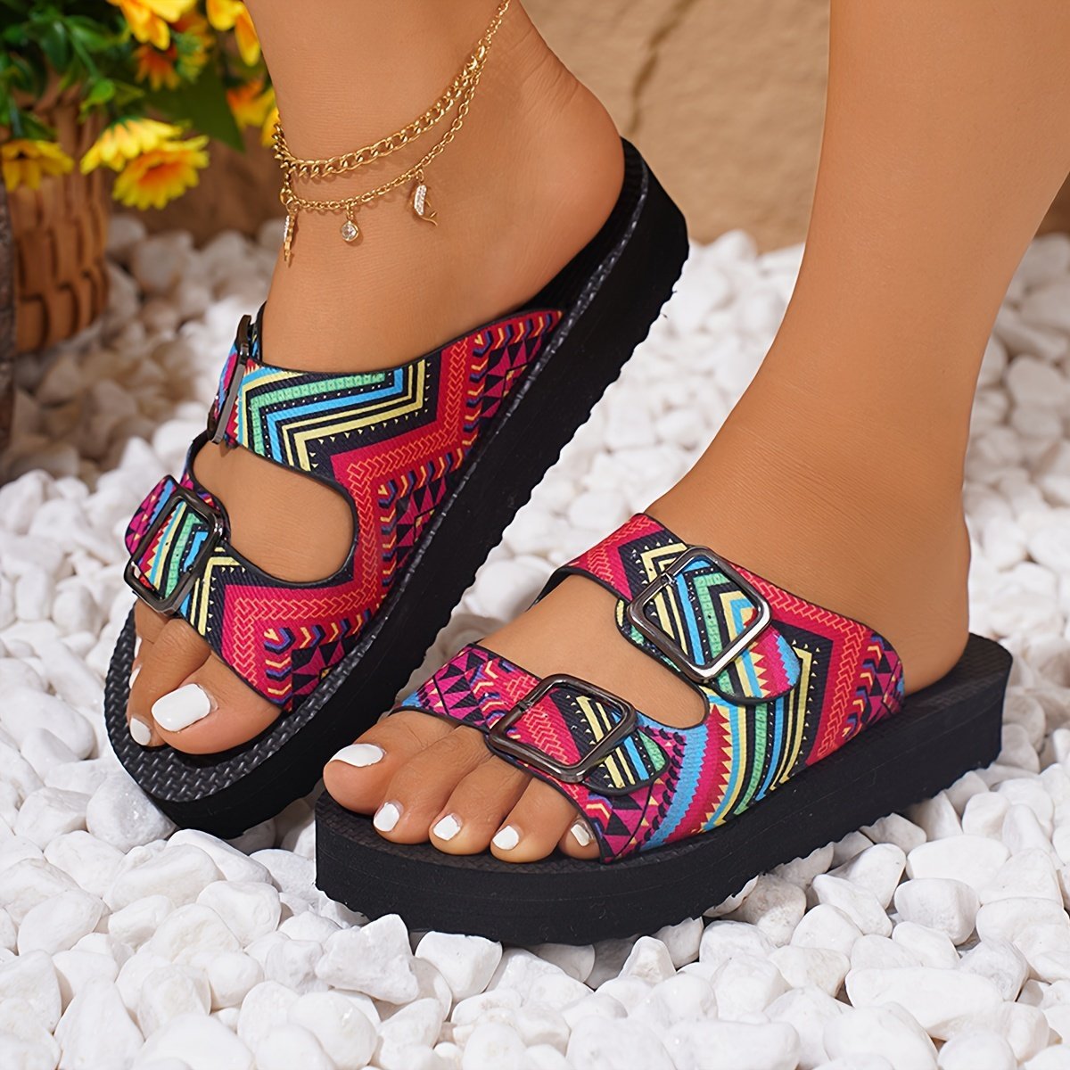 product-fancy-bd53a469-91bb-46ac-b089-302a9ba4841d.jpg Women'S Summer Flat Bottom Slippers Thick Sole Slippers For Women Outdoor - Image 1