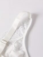 Plus Size Wedding Sexy Bra, Women'S Plus Floral Lace Crisscross Front Scalloped Trim Bralette - Image 7