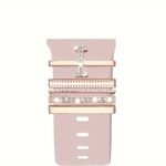 Hot 2024 New Shiny Alphabet Initial Letter Watchband Ring Loops, Luxury Rhinestone Watch Strap Charms Decorations 5Pcs Alphabet Initial Letter Watchband Rings Loops Compatible With Watch Garmin Smartwatch (A-Z) - Image 55