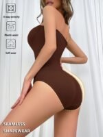 Women'S Seamless High-Waisted Bodysuit Shapewear - Tummy Control Shapewear With Smooth Texture & Breathable Design, High Support Seamless Underwear For Casual Attire, Elegant Solid Color, Tummy Control Shapewear, Comfortable Undergarment, Stretchy Fabric - Image 7