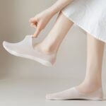 5 Pairs Of Ice Sliky Fiber Fabric Toeless Boat Socks For Women, Summer Short Socks In Solid Colors, Invisible Thin Socks - Image 5
