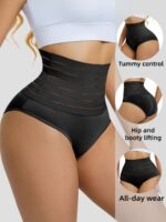 High-Waist Tummy Control Shapewear Panties For Women - Postpartum Belly Slimming, Comfortable & Breathable, No Rolling, Black, Stretchy Nylon & Elastane Blend, Hand Wash Or Dry Clean, Postpartum Underwear|Highwaist Design|Elastic Waistband, Waist Trainer Tummy Control - Image 7