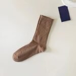 5/6 Pairs Of Unisex Japanese Minimalist Solid Color Mid-Calf Socks, Korean Style Versatile Long Socks For Casual And Sporty Wear - Image 2