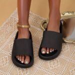 Unisex, Cloudyzz Unisex Cozislides Slip-On Slippers - Soft Eva Non-Slip Indoor/Outdoor House Shoes, Lightweight Cushioned Comfort For All Seasons, 7 Color Options (Beige, Blue, Black & More), Cute Slippers, Allseason Footwear, Ribbed Texture Design, Durable Slipresistant - Image 6