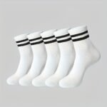 10 Pairs Of Striped Stockings, Suitable For Men And Women - Versatile Socks For Casual Sports - Image 12