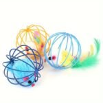 Cat Toy Cage Mouse Teaser Stick With Artificial Feather Tail Mini Ball Self-Entertaining Cat Toy - Image 8