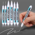 5-6Pcs White Waterproof Gel Roller Ball Pens, 0.7Mm 1Mm 2.5Mm, Medium Point, Alcohol-Based Ink, For Notebook, Plastic Surface, Painting, Marking, Writing - Image 4