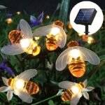 5M Solar-Powered Honey Bee String Lights, 20 Led Warm Glow Outdoor Garden & Patio Decor,, Easy Installation With Removable Stand, Perfect For Christmas & Year-Round Use, Festive Yard Decor | Whimsical Bee Design | Solarpowered Light, Solar Garden Decor - Image 2