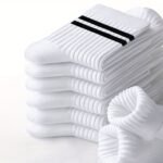 1/6 Pairs Striped Athletic Socks, Simple & Comfy Unisex All-Match Mid Tube Socks, Women'S Stockings & Hosiery