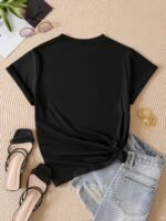 Solid Color Crew Neck T-Shirt, Casual Short Sleeve T-Shirt For Spring & Summer, Women'S Clothing - Image 8