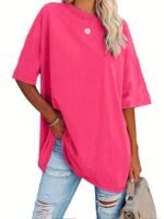 Plus Size Solid Simple T-Shirt, Casual Crew Neck Short Sleeve T-Shirt, Women'S Plus Size?Clothing - Image 6