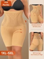 1-Pack Miotan Women'S Plus Size High-Waisted Seamless Tummy Control Butt-Lifting Briefs - 11Xl-5Xl, Breathable Mesh Panels, Tummy Control & Body Contouring, Plus Size Shapewear Shorts Underwear, Tummy Control Shapewear, Body Contouring Underwear, Fourway Stretch Fabric, Comfortable Fit, Durable Elastic Material - Image 3