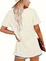 2024 Cross-Border European And American Women'S Round Neck Loose Fit Short Sleeve Casual Top Layering T-Shirt - Image 9