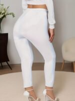 Elegant Plus Size High-Stretch Leggings - Solid Color, Casual & Fashionable For Running And Casual Attire - Image 6