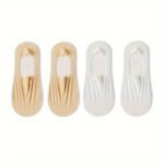 1 Pair/4 Pairs Women?S No-Show Boat Socks - Ice Silky Fiber Ultra-Thin Invisible Low-Cut Ankle Socks For High Heels, Seamless Comfort, 6 Solid Colors (Black/Beige/Pink/Gray/Purple/Light Blue), Highheeled Accessories, Minimalist Sock Design - Image 11