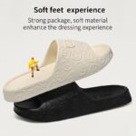 1 Pair Eva Slippers For Couples, Cartoon Bear Design, Comfortable Non-Slip Thick Sole, All-Season Casual Home Bathroom Sandals, Hand Washable, House Slippers - Image 2