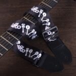 Durable Faux Leather Guitar Strap - Edgy Skull & Flame Design, Checkered Pattern, Police-Themed, Geometric & Tribal Print - Universal Fit For Acoustic/Electric/Bass Guitars - Pink, Yellow, Black - Image 5