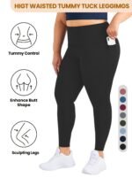 Plus Size - Women'S High-Waist 9/3 Length Leggings With Side Pockets - Stretchy, Solid Color, Casual Leggings For Daily Wear, Leggings | Highwaist Leggings | Comfortable Fit - Image 7