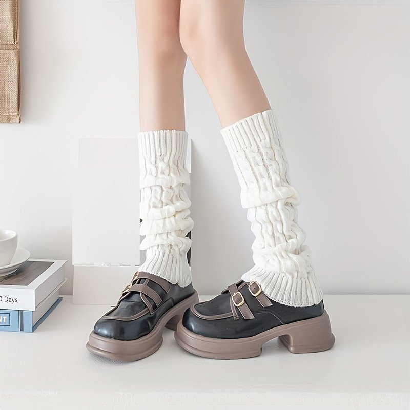 product-fancy-c114e7cd-cd54-4fde-8c88-afc212a18ad7.jpg Autumn And Winter Fashionable Warm Cable- Socks - Image 1