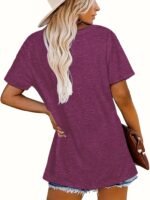 Women'S Casual Crew Neck Short Sleeve T-Shirt - "Be Kind" Inspirational Quote, Loose Fit, Geometric Pattern, Summer Essential, Summer Casual Wear | Casual Loose Fit Tee | Graphic Print Shir - Image 10